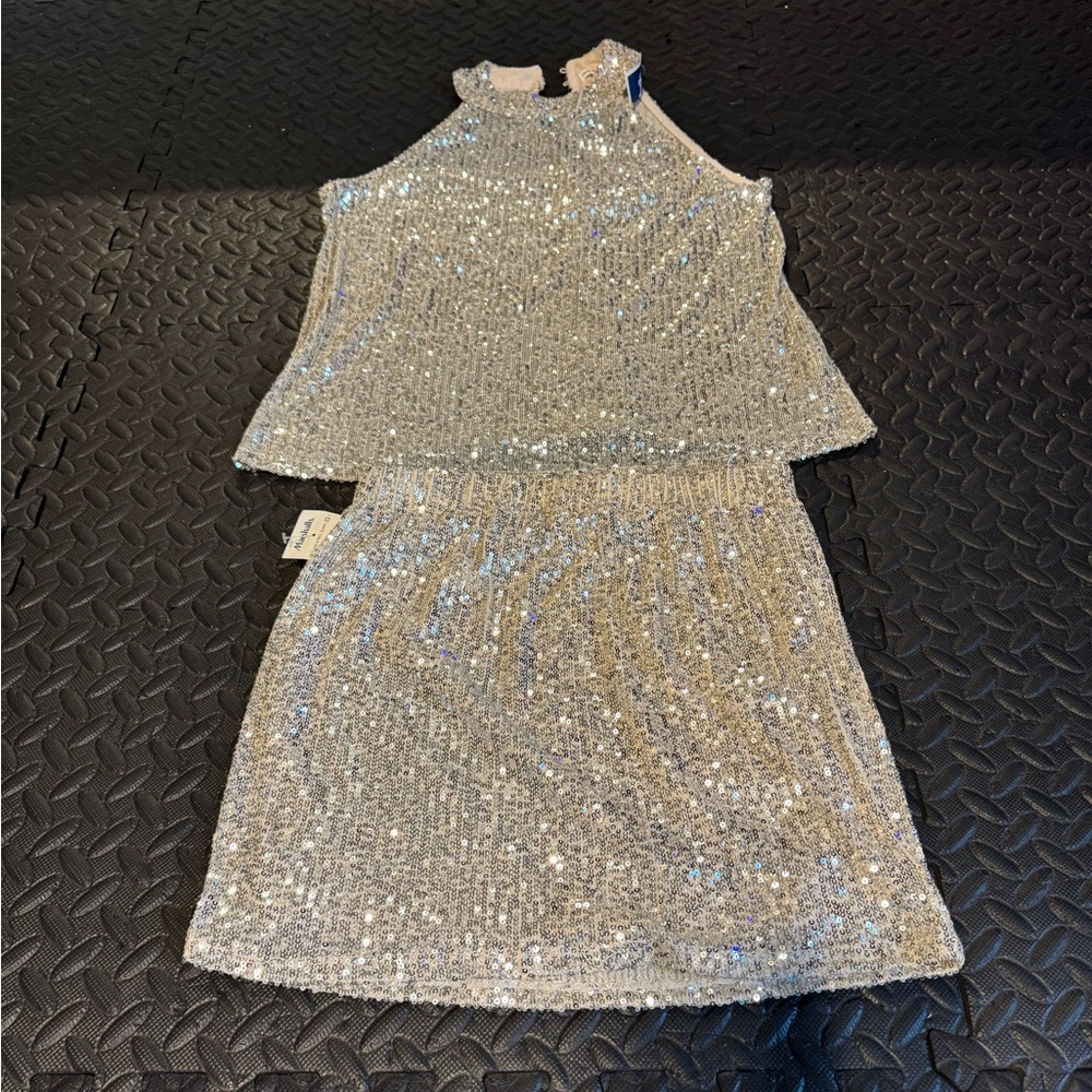 Love on a Hanger Silver Sequin Mini Dress
